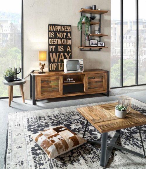 SIT Regal »Wandregal Teak + Metall«, Teak + Metall