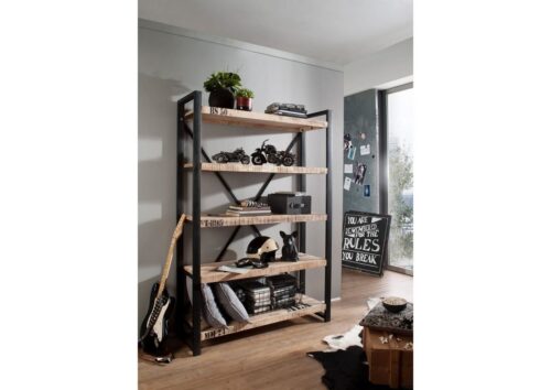 Massivmoebel24 Standregal »FACTORY«, bedrucktes Holz,Loft,Industrial-Style,shabby-Chic,