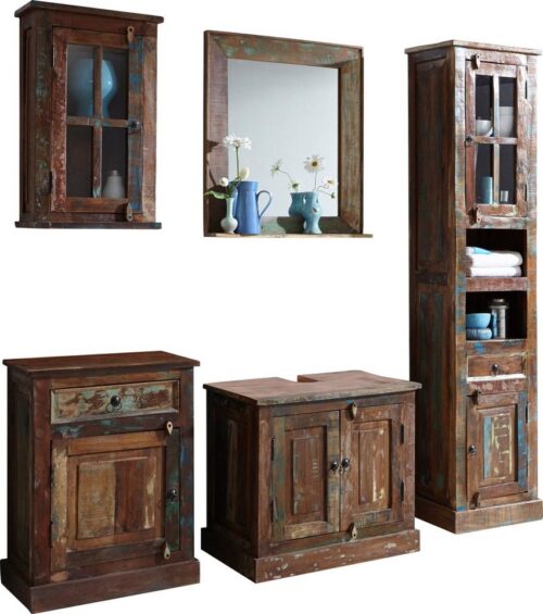 SIT Badmöbel-Set »Riverboat«, (5-St), aus recyceltem Altholz mit Farbresten