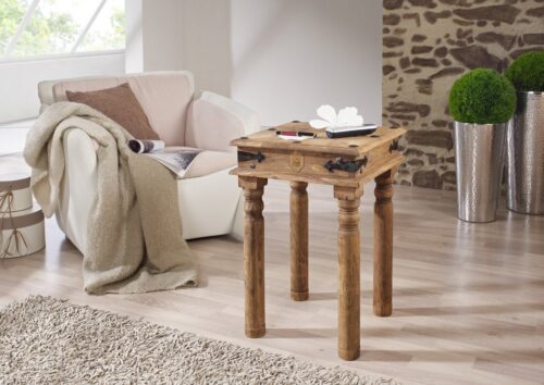 Massivmoebel24 Beistelltisch »LEEDS« (40x40x60 Sheesham)