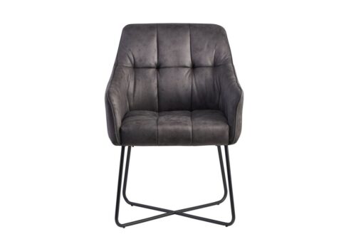 Wohnling Esszimmerstuhl »WL6.258«, Wildlederoptik Grau Küchenstuhl mit Schwarzen Beinen Schalenstuhl Stoff / Metall Design Polsterstuhl  Stuhl Esszimmer Gepolstert