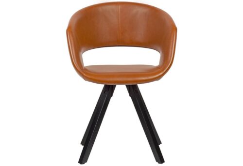 Wohnling Esszimmerstuhl »WL6.110«, Esszimmerstuhl Kunstleder Braun mit schwarzen Beinen Stuhl Retro Küchenstuhl mit Lehne Polsterstuhl Maximalbelastbarkeit 110 kg