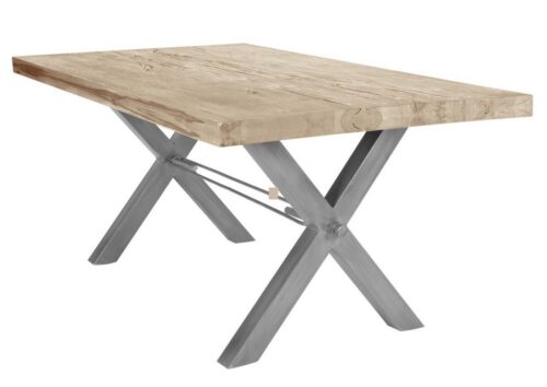SIT Esstisch »Tisch 180x100 cm, Balkeneiche white-wash Platte«, Platte Balkeneiche, Gestell Eisen