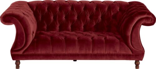 Max Winzer® Chesterfield-Sofa »Isabelle«, mit edler Knopfheftung & gedrechselten Füßen in Buche Nussbaum, Breite 200 cm