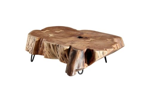 Wohnling Couchtisch »WL5.594«, 104x30x69 cm Akazie Vollholz Design Wohnzimmertisch Tisch Stubentisch Baumscheibe Sofatisch Holztisch Wohnzimmer Designer Echtholztisch massiv Kaffeetisch groß