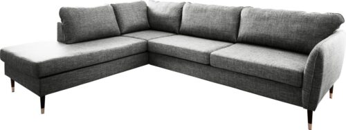 Trendfabrik Ecksofa »County«, Ottomane rechts oder links bestellbar, mit Fuß in Holz-Metallkombination, frei im Raum stellbar