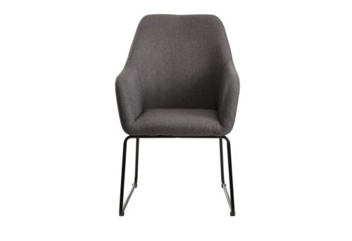 Wohnling Esszimmerstuhl »WL6.219«, Küchenstuhl Stoff / Metall Dunkelgrau Polsterstuhl mit schwarzen Beinen Design Schalenstuhl Polsterstuhl Esszimmer Stuhl Gepolstert