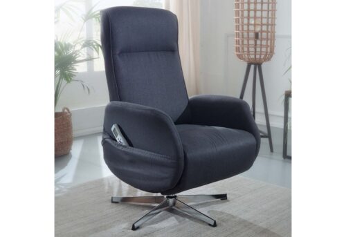 Wohnling Polsterstuhl »WL6.212«, Relaxsessel mit Massagefunktion Dunkelgrau Stoff Ruhesessel elektrisch verstellbar Sessel mit Liegefunktion Bequemer Entspannungssessel