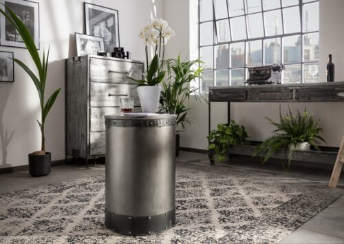 Massivmoebel24 Beistelltisch »HEAVY INDUSTRY« (42x42x64 Mango montiert)