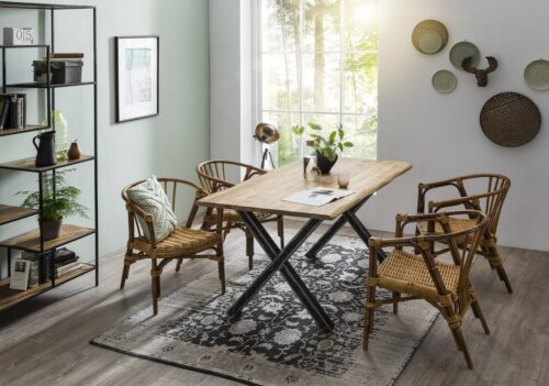 SIT Esstisch »Tisch 160 x 85 cm Platte Mango massiv, Gestell«, Platte Mango massiv, Gestell Roheisen