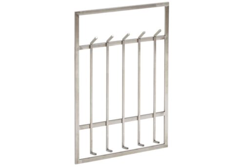Wohnling Wandgarderobe »WL6.442«, Metall Silber 60x100x7,5 cm Design Flurgarderobe Stahl Hakenleiste Wandpaneel Garderobe Wand Garderobenleiste Flur