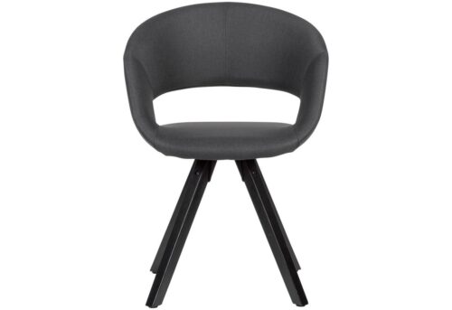 Wohnling Esszimmerstuhl »WL6.111«, Esszimmerstuhl Schwarz Stoff mit schwarzen Beinen Retro Stuhl Küchenstuhl mit Lehne Polsterstuhl Maximalbelastbarkeit 110 kg