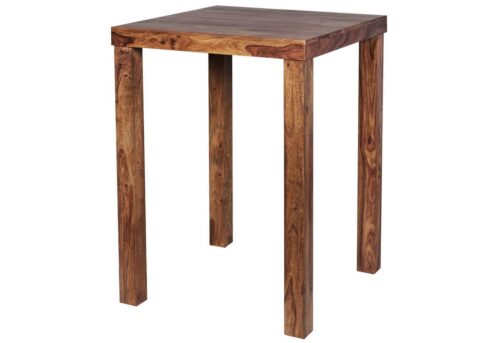 Wohnling Bartisch »WL1.324«, MUMBAI Massivholz Sheesham 80 x 80 x 110 cm Bistro-Tisch Landhaus-Stil Holztisch quadratisch dunkel-braun