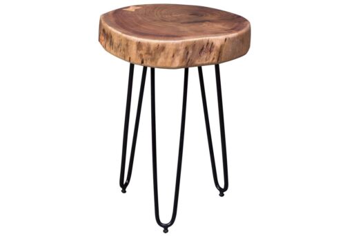 Wohnling Beistelltisch »WL1.549«, Massivholz Akazie BAGLI 35 x 35 cm Wohnzimmertisch Massiv Anstelltisch Holztisch Echtholz Baumkante