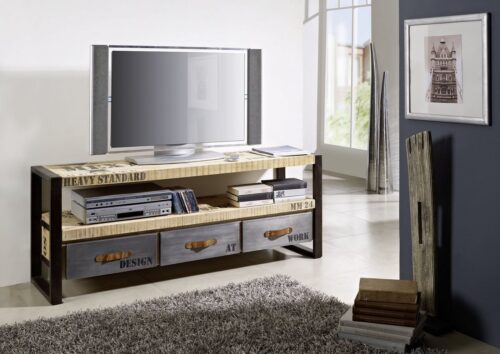 Massivmoebel24 TV-Board »FACTORY« (150x40x60 Mango montiert)