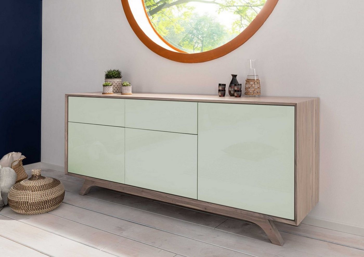 Massivmoebel24 Sideboard »TROMSO« (Sideboard mit Schubladen und Türen