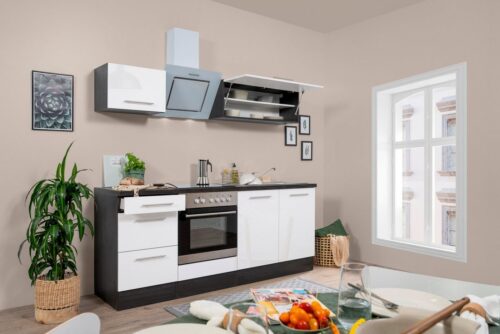 RESPEKTA Küchenzeile »RP210«, mit E-Geräten, Breite 210 cm