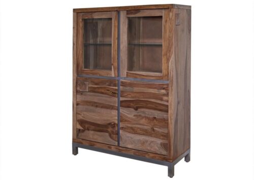 Massivmoebel24 Highboard »LE HAVRE« (103x40x148 Sheesham / Akazie montiert)