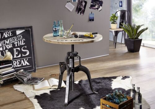 Massivmoebel24 Beistelltisch »FACTORY« (75x75x78 Mango)