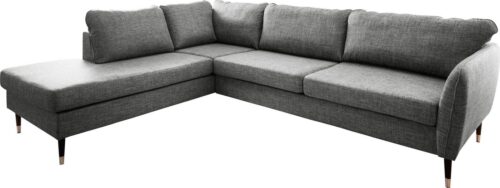 Trendfabrik Ecksofa »County«, Ottomane rechts oder links bestellbar, mit Fuß in Holz-Metallkombination, frei im Raum stellbar