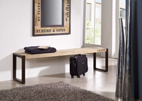Massivmoebel24 Essbank »FACTORY« (45x180x40 Mango, Sitzbank Industrial-Stil, bedruckt), Industrial-Stil,Industrie-Optik,Vintage-Look,bedruckt