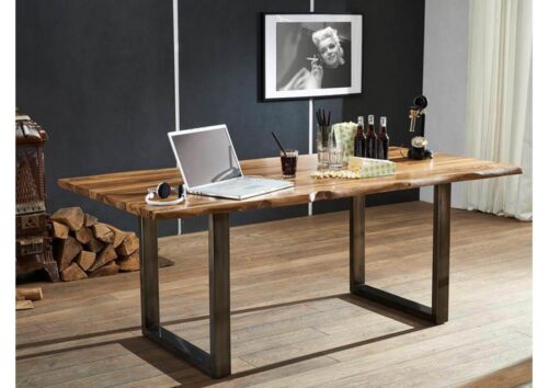 Massivmoebel24 Baumkantentisch »FREEFORM« (180x90x78 Sheesham)