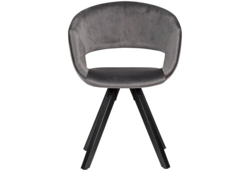 Wohnling Esszimmerstuhl »WL6.105«, Samt Dunkelgrau mit schwarzen Beinen Modern Küchenstuhl mit Lehne Stuhl mit Holzfüßen Polsterstuhl Stoff Maximalbelastbarkeit 110 kg