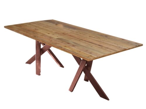 SIT Esstisch »Tisch 220x100 cm Platte Pinie, Gestell Metall«, Platte Pinie, Gestell Metall