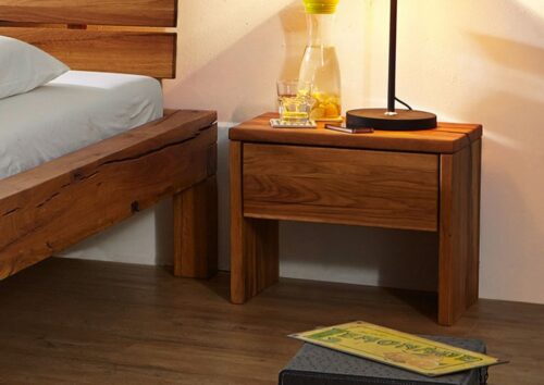 Massivmoebel24 Nachttisch »BALKENMÖBEL« (50x34x40 Kernbuche montiert)