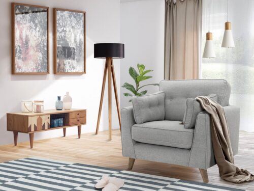 Home affaire Sessel »Copenhagen«, feiner Keder, Kopfheftung im Rücken und Armlehnkissen