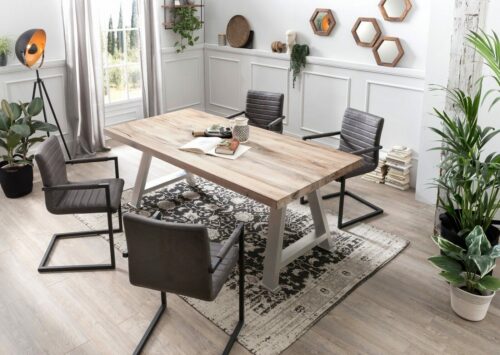 SIT Esstisch »Tisch 180x100 cm Platte Balkeneiche, Gestell«, Platte Balkeneiche, Gestell Metall