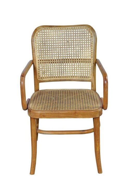 SIT 4-Fußstuhl »Armlehnstuhl Teak, Peddigrohr«, Teak, Peddigrohr