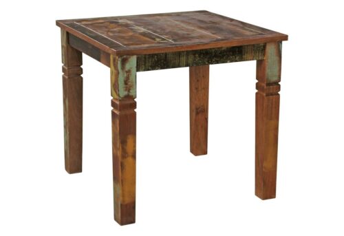 Wohnling Esstisch »WL5.061«, Esszimmertisch KALKUTTA 80 x 80 x 76 cm Mango Shabby Chic Massiv-Holz Design Landhaus Bootsholz Tisch für Esszimmer rechteckig Küchentisch 4 Personen (FSC® Recycled)