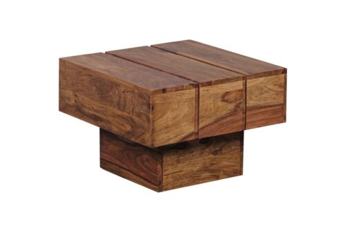 Wohnling Beistelltisch »WL1.755«, LUCCA Massivholz Sheesham Wohnzimmertisch 44 x 44 x 30 cm Couchtisch Massiv Landhaus Cube quadratisch