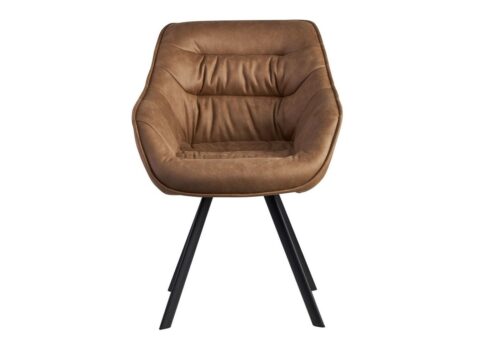 Wohnling Esszimmerstuhl »WL6.270«, Wildlederoptik Beige Gepolstert Küchenstuhl mit Schwarzen Beinen Moderner Schalenstuhl mit Armlehnen Design Polsterstuhl Stoffbezug