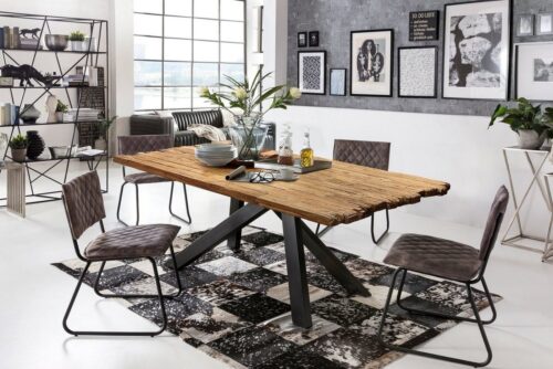 SIT Esstisch »Tisch 240x100 cm Platte recyceltes Teak, Gestell«, Platte recyceltes Teak, Gestell Metall