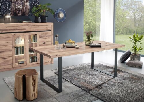 Massivmoebel24 Esstisch »MONTREUX« (180x90x76 Wildeiche / Zerreiche)