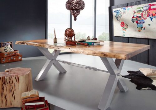 Massivmoebel24 Esstisch »IRON LABEL« (220x110x76 Akazie)