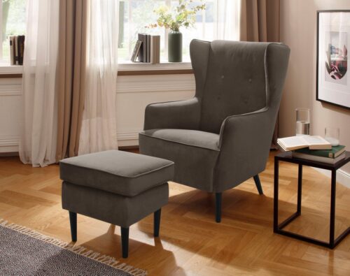 Home affaire Sessel »Niebüll«, mit Holzfüßen