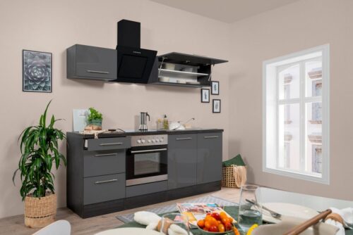 RESPEKTA Küchenzeile »RP210«, mit E-Geräten, Breite 210 cm