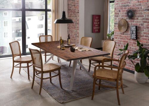 SIT Esstisch »Tisch 200x100 cm Platte Pinie, Gestell Metall«, Platte Pinie, Gestell Metall