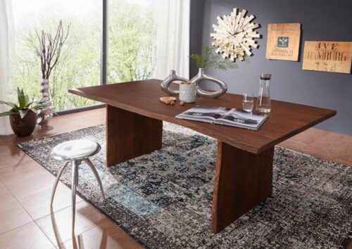 Massivmoebel24 Baumkantentisch »PURE ACACIA« (160x100x76 Akazie)