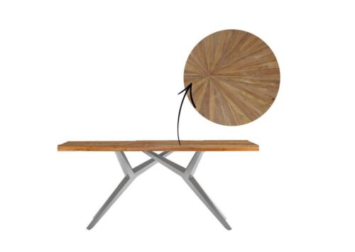 SIT Esstisch »Tisch 240x100 cm Platte recyceltes Teak, Gestell«, Platte recyceltes Teak, Gestell Metall