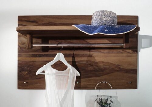 Massivmoebel24 Wandgarderobe »TORONTO« (100x32x60 Sheesham / Akazie montiert, Esstisch mit abgerundeten Kanten im modernen Stil Massiv), abgerundete Kanten, Maserung