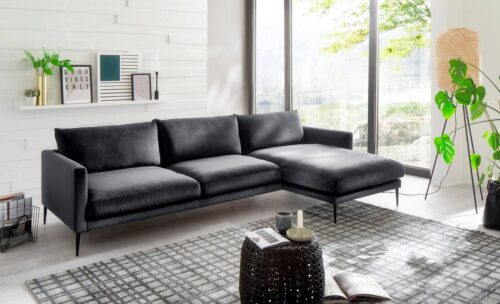 Trendfabrik Polsterecke »Svea«, Recamiere rechts oder links bestellbar, mit Metallfuß, frei im Raum stellbar