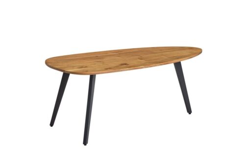 Wohnling Couchtisch »WL6.157«, Akazie Massivholz 110 x 45 x 60 cm Wohnzimmertisch Nierenform Sofatisch Modern Holztisch Tisch Wohnzimmer Holz/Metall
