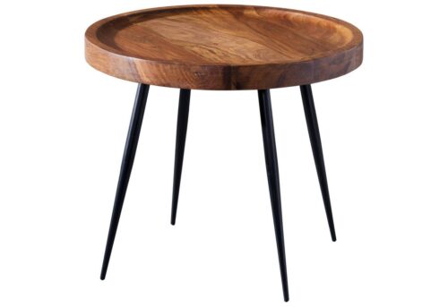 Wohnling Beistelltisch »WL5.674«, 46 x 40 x 46 cm Sheesham Holz Metall Couchtisch Industrial Style Echtholz Tischchen Wohnzimmer Holztisch Sofatisch Metallbeine Anstelltisch Dekotisch Rosenholz