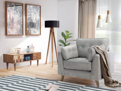 Home affaire Sessel »Copenhagen«, feiner Keder, Kopfheftung im Rücken und Armlehnkissen