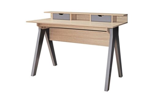 Wohnling Schreibtisch »WL1.790«, Design mit Schubladen MASSA Bürotisch Sonoma / Weiß 120 cm Kleiner Nähtisch Arbeitstisch Büro Skandinavisch Schreib- und Computertisch mit Regal-Fach