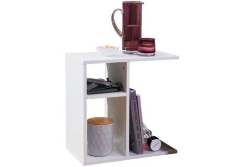 Wohnling Beistelltisch »Beistelltisch 50x50x30 cm Holz Weiß Design Anstelltisch Sofa Couchtisch klein modern Kleiner Wohnzimmertisch eckig Sofatisch Ablagetisch hoch Schmaler Tisch Wohnzimmer«